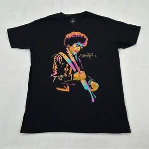 Authentic Hendrix Jimi Hendrix Multicolor Graphic Black Short Sleeve Shirt Men M